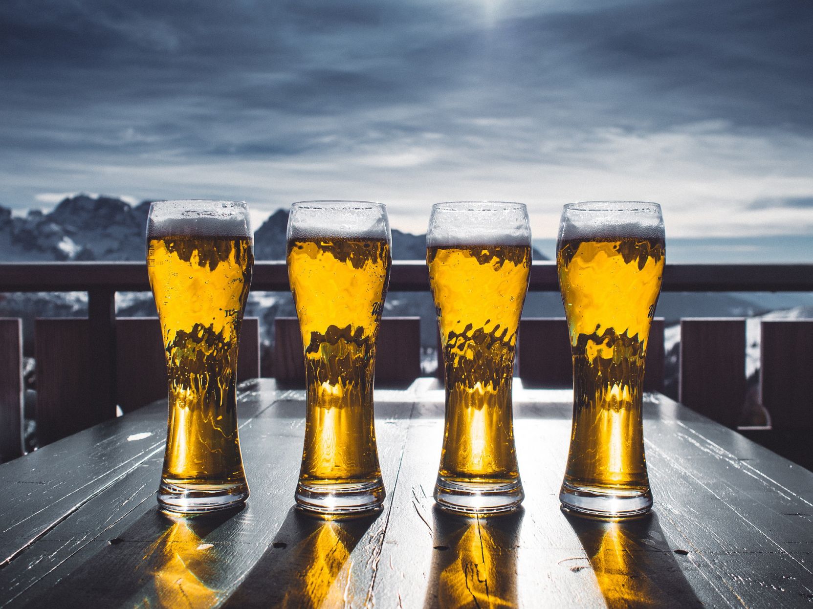 Light beer in glasses